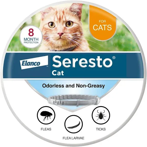 Seresto Cat Vet-Recommended Flea & Tick Treatment & Prevention Collar for Cats, 8 Months Protection | (Pack of 2)