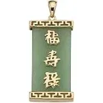 PalmBeach Jewelry Green Jade Gold-Plated Sterling Silver Prosperity Pendant