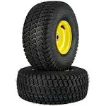 VEVOR Lawn Mower Tires with Rim 15x6-6" Tubeless Tractor Tires 2-Pack Tire and Wheel Assembly S-Turf Pneumatic Tires 3" Offset Hub 3/4" Bushing Size