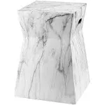 Safavieh Artesia Square Top Indoor/Outdoor Garden Stool, White/Black, Size: Medium