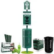 Dog Waste Station Outdoor Pet Waste Station, Trash Can with Bag Dispenser, Co...