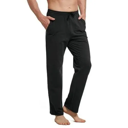 BALEAF Men&#039;s Sweatpants Casual Lounge Cotton Pajama Yoga Pants Open Bottom Strai