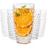 G Hobnail Old Fashioned Iced Beverage Glass 13oz Set of 6, Premiun Glass Set ...