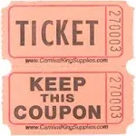 2000 Orange Smile Single Roll Consecutively Numbered Raffle Tickets