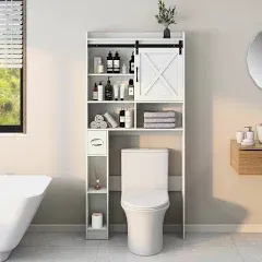 Vabches Farmhouse Style Over-The-Toilet Cabinet