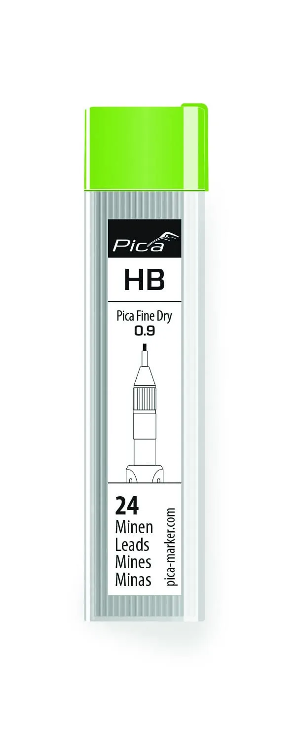 Pica Fine Dry Refill Set, Graphite HB, 24 Leads