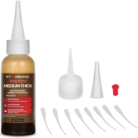 Starbond Brown Medium CA Glue BR-150, 2 Ounce