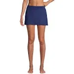 Women's Long Torso Tummy Control Swim Skirt - Lands' End - Blue - 18