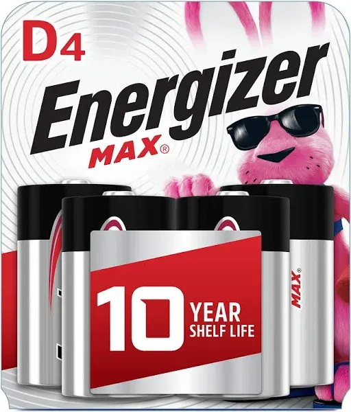 Energizer E95BP-2 D Single Use Batteries, 5 - 2 packs (10 batteries)