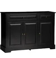 HOMCOM Modern Sideboard Buffet Cabinet with Storage Cupboards 2 Drawers and Adjustable Shelves for Living Room Kitchen Black