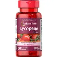 Lycopene 20 mg, 60 Softgels (58740) | Puritan's Pride