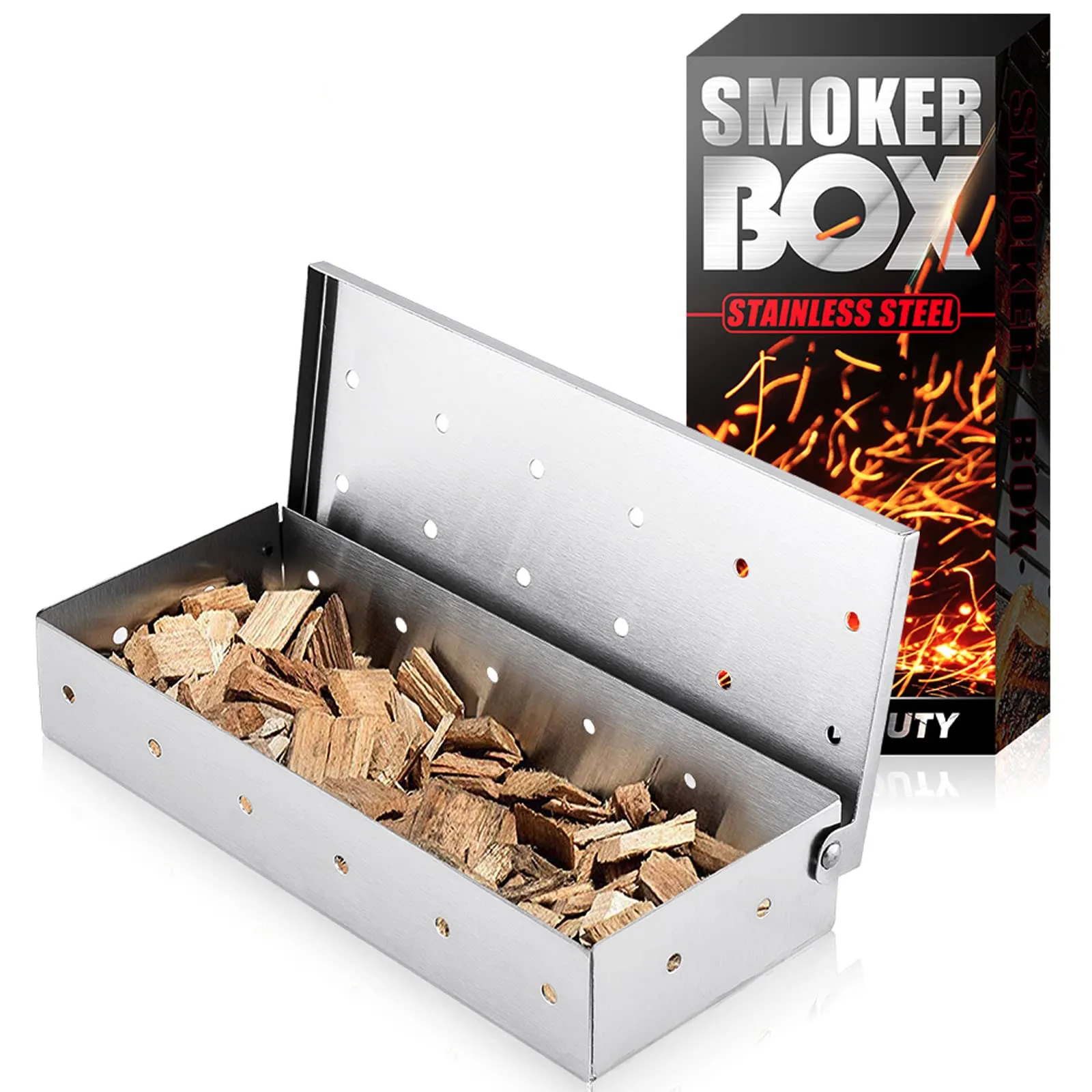 UIRIO Smoker Box for Gas Grilling - Wood Chip Smoker Box for Charcoal Grill -...