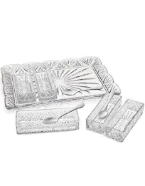 Godinger Serving Tray, Serving Platter, 5 Rectangle Dishes, 5 Spoons, Serving Appetizers, Dips, Condiments,11 Piece Set