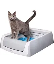 PetSafe ScoopFree Complete Plus Self-Cleaning Cat Litter Box with Front-Entry Hood - Never Scoop Litter Again - Hands-Free With Included Disposable Crystal Tray - Less Tracking, Better Odor Control