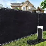 AofeiGa 180gsm 6ft x 25ft Fence Privacy Screen Heavy Duty Fence Cover Garden Wall Backyard Black