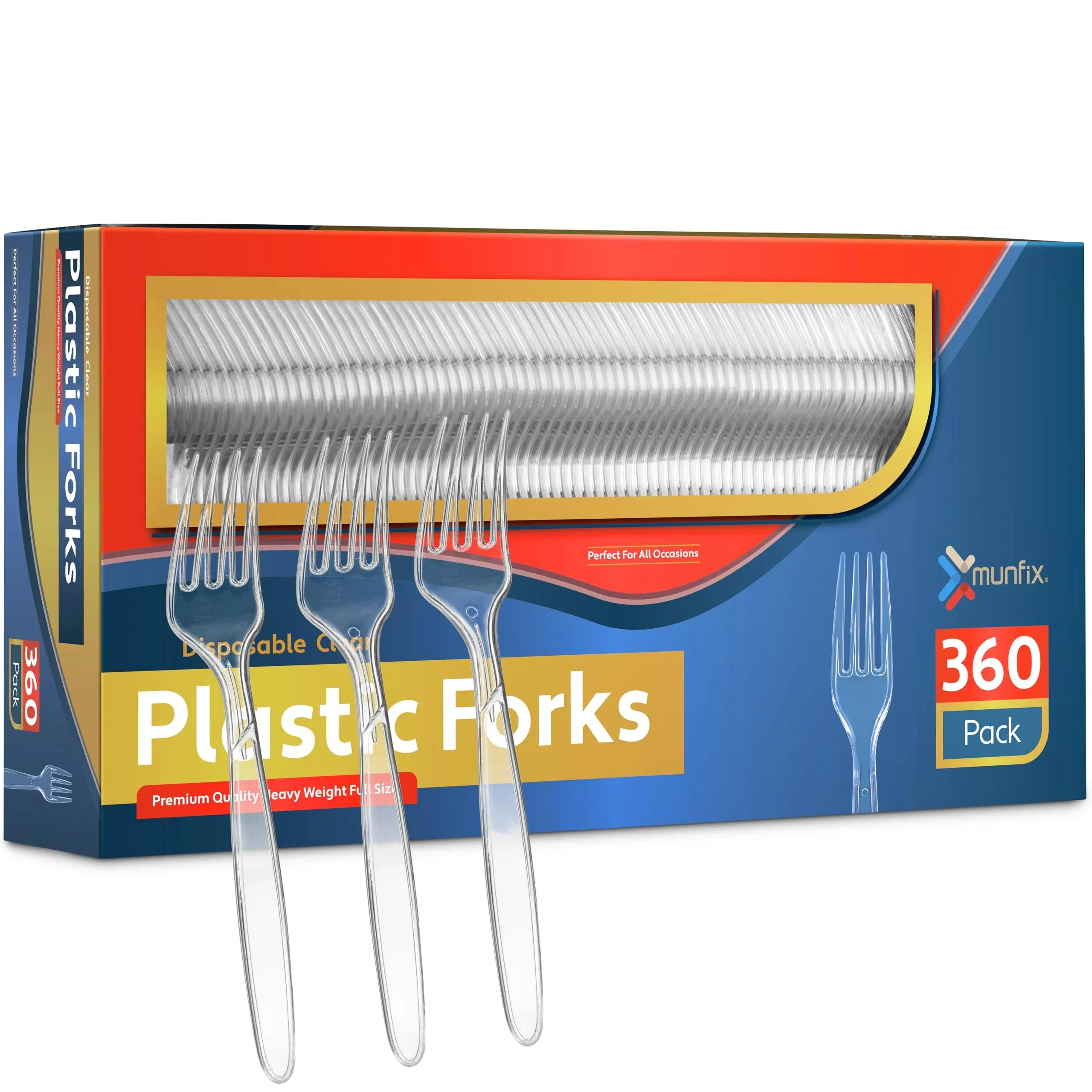 Munfix 360 Count Clear Plastic Forks