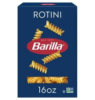 Barilla Whole Grain Rotini Pasta, 16 oz. Box (Pack of 8) - Non-GMO Pasta Made With 100% Whole Grain Durum Wheat - Great Source of Fiber