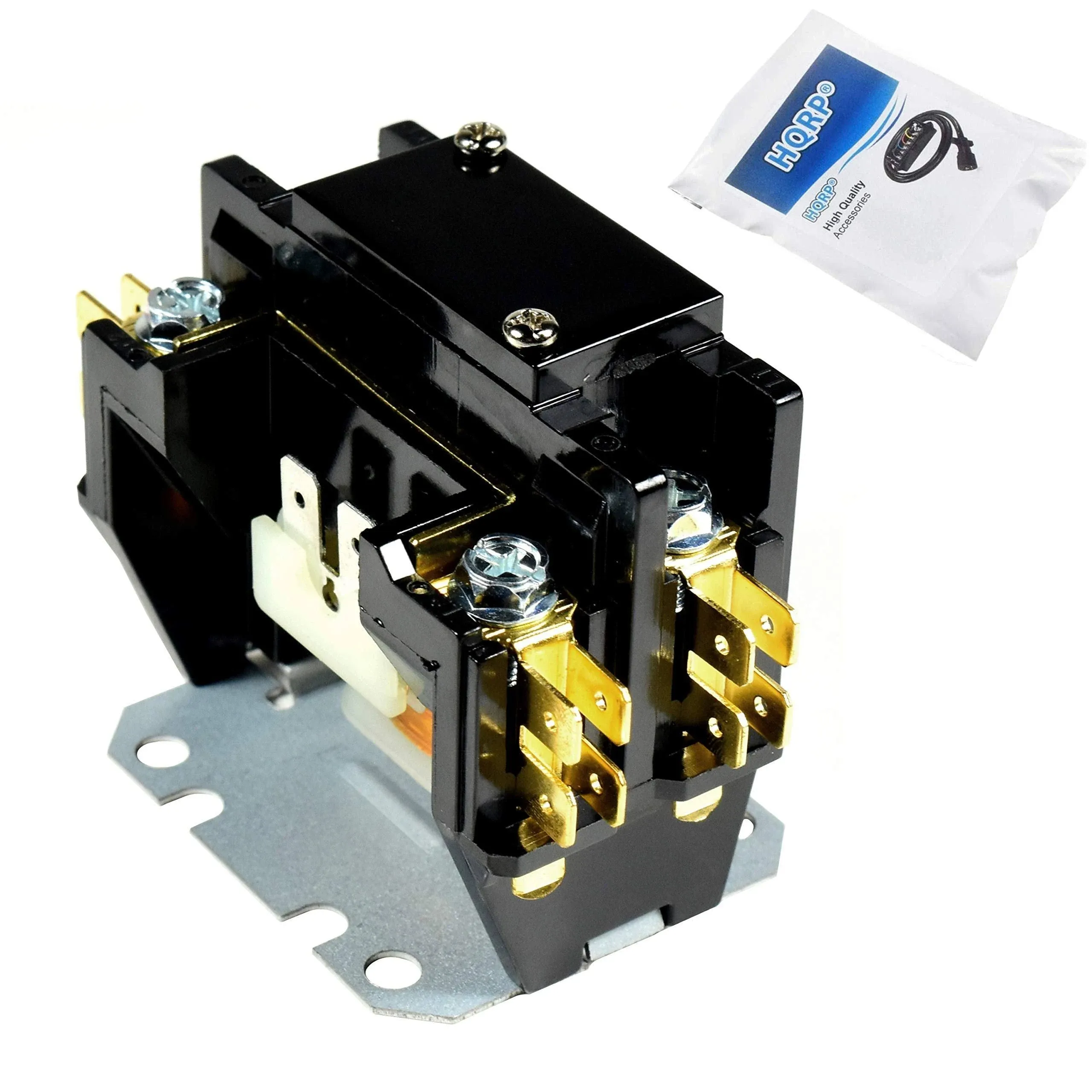 Hqrp Single Pole / 1 Pole 30 Amp Coil 24-Volt Condenser Contactor Compatible with Carrier Payne Bryant HN51KC024, Trane C147094P02 1P030024V