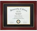 11x14 Diploma Frame Display Certificates 11x14 for 8.5x11 Cherry Red - Black