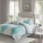 Madison Park Maible Complete Comforter and Cotton Sheet Set Aqua Full