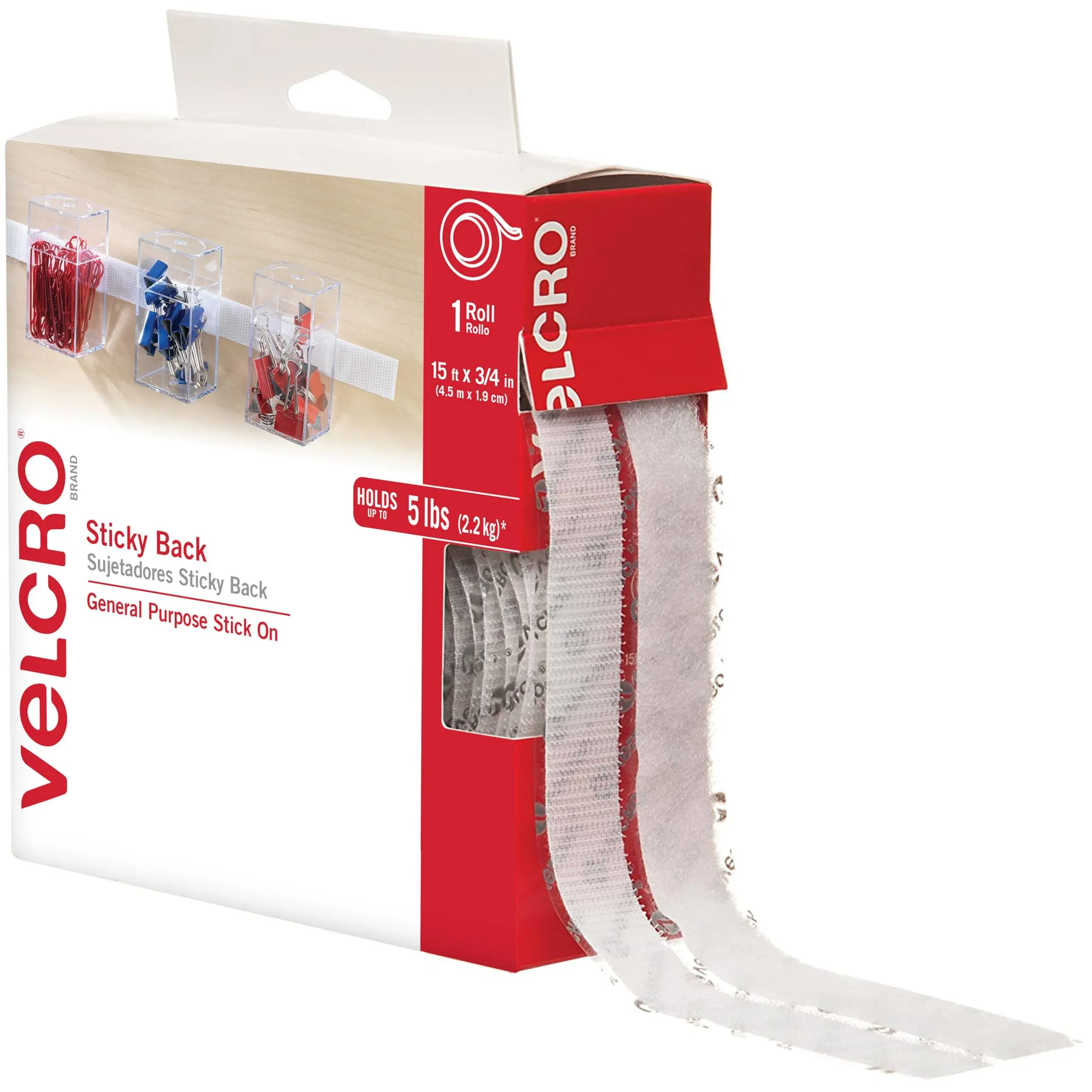 VELCRO Brand 180-in White Hook and Loop Fastener