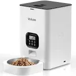 VOLUAS Automatic Cat Feeders - Cat Dry Food Dispenser with Timer, Automatic Cat Feeders with Desiccant Bag, Programmable Portion Size Control 4 Meals Per Day, 10s Voice Recorder