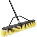 KeFanta 24&#034; Push Broom Outdoor Heavy Duty w 63&#034; L Handle Yellow/Black Tool