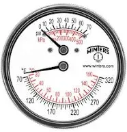 Winters TTD 401 Series  Dual Scale Tridicator Thermometer with 2.5&#034; 1/4&#034;NPT NEW