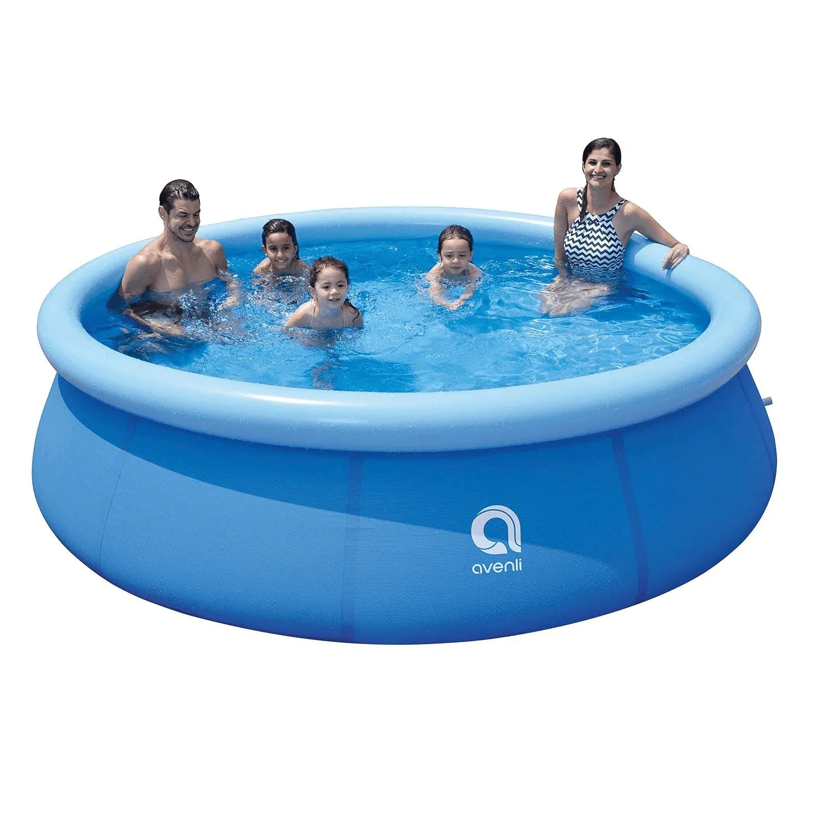 Honeydrill Above Ground Swimming Pools, Inflatable Top Ring Round Pool, Blue (10 ft x 30 in)