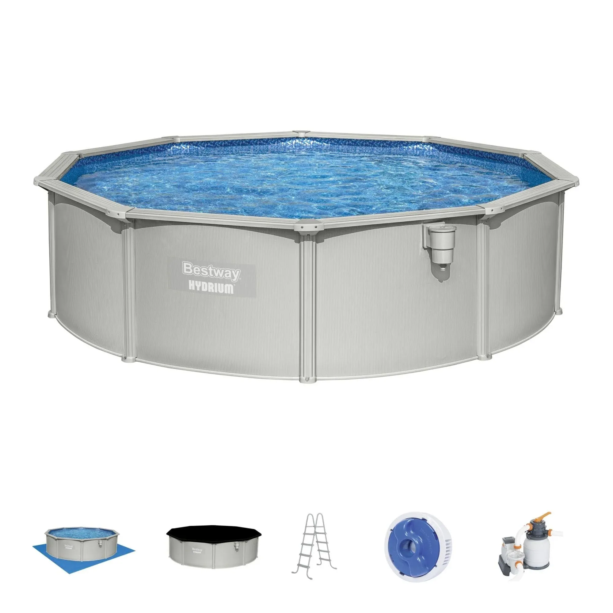 Bestway Hydrium 15' x 48" Steel Wall Above Ground Pool Set