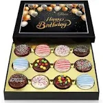 Chocolate Cookies Birthday Gift Basket for Men and Women - Gourmet Chocolate Happy Birthday treats for Food Gifts, Chocolate Gift Box by Empire Delights, 12 Count