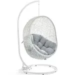 Modway Hide Outdoor Patio Swing Chair White / Gray / with Stand