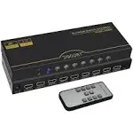 DGODRT 8×1 HDMI Switch 8 in 1 Out, 8 Port 4K HDMI Switcher Selector Box with ...