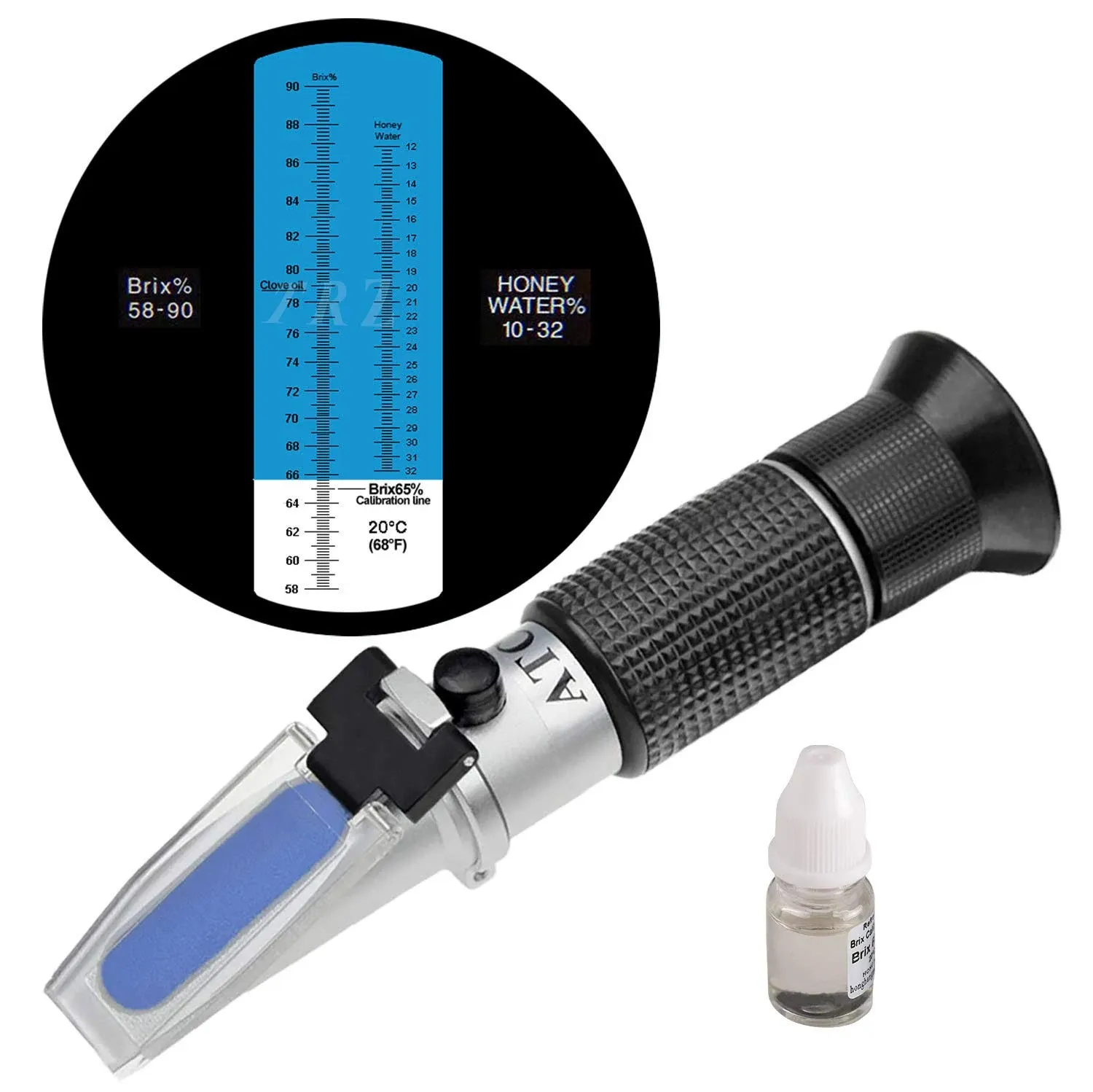 Refractometer Honey 10-32% Water Honey 58-90% Brix Sugar Baume for Beekeeping