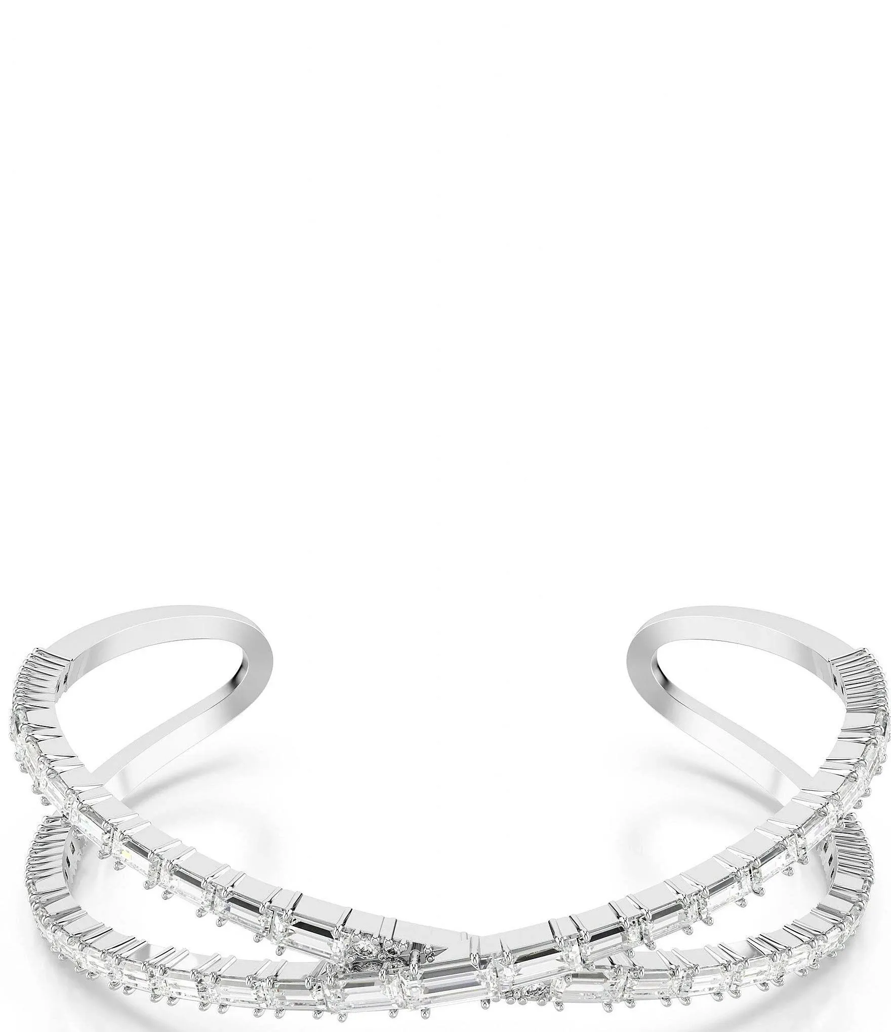 Swarovski Hyperbola Infinity Crystal Cuff Bracelet - Silver