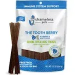 Shameless Pets Dental Stick Dog Treats The Tooth Berry 7.2 oz