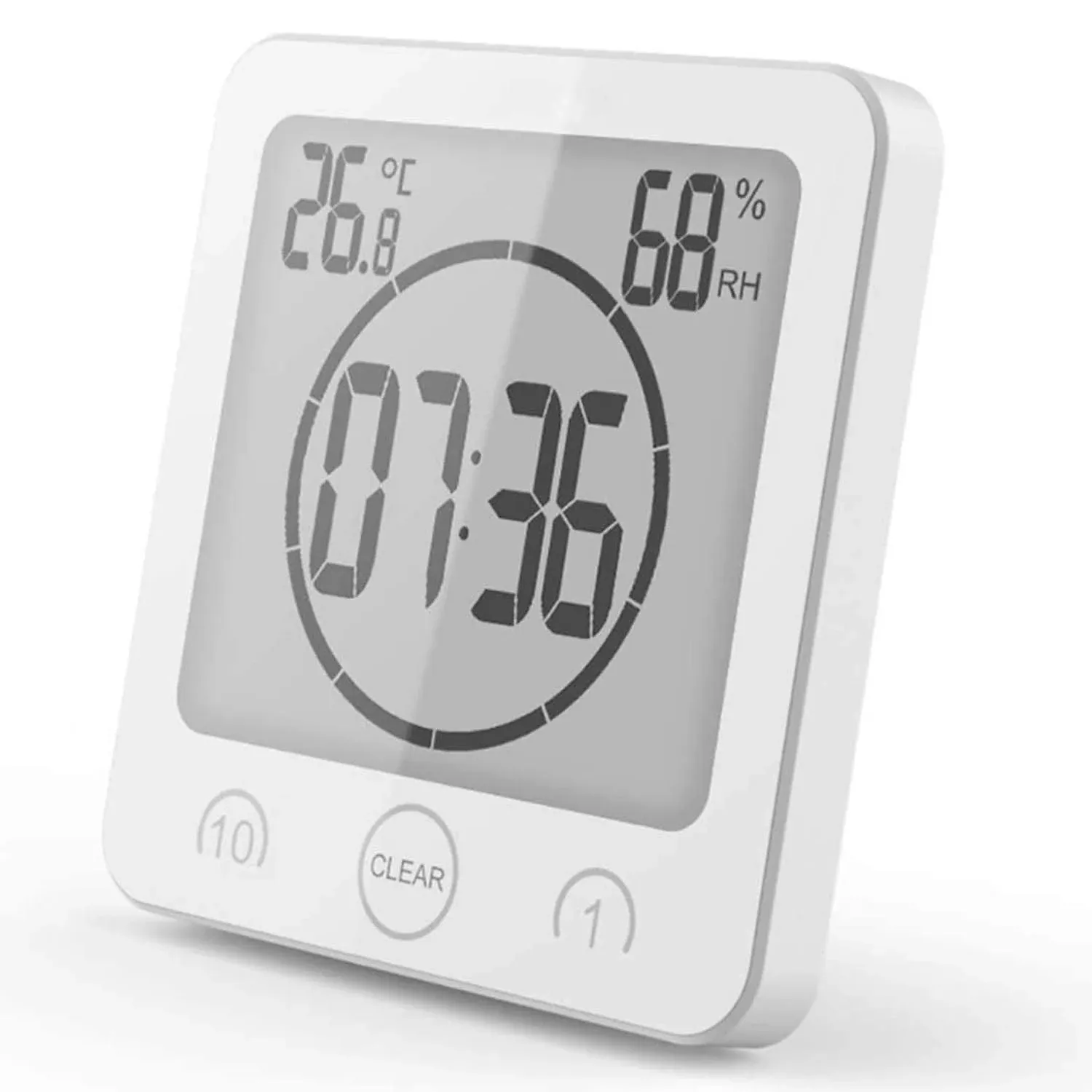 NOFIBAF Digital Bathroom Shower Wall Clock Timer with Alarm with Big LCD Display ...