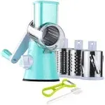 Ourokhome Round Mandoline Slicer Grinder - Rotary Cheese Grater for Walnuts, Veg