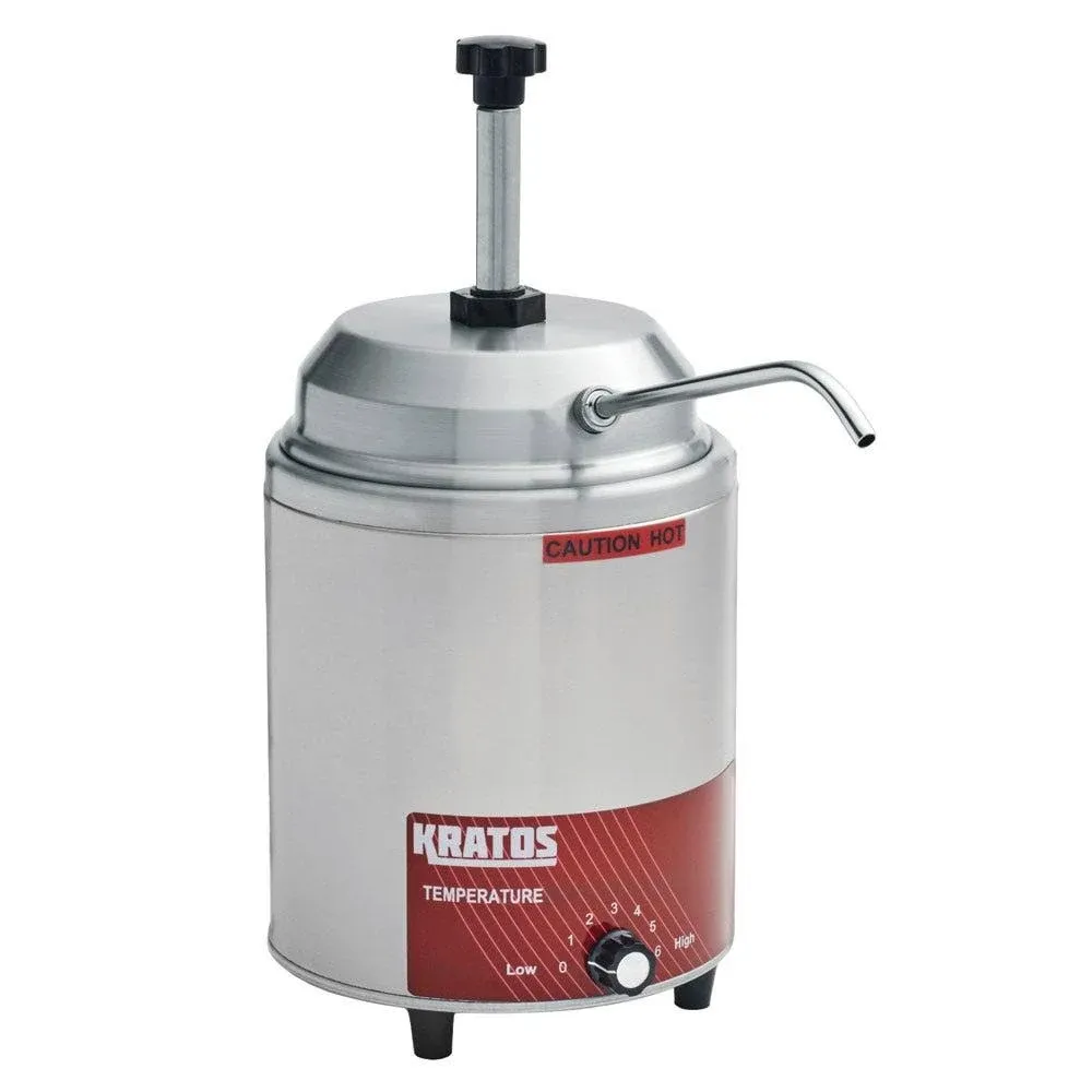 Kratos 29M-009 - Commercial Round Hot Topping Warmer and Dispenser - 3-1/2 Quart ...