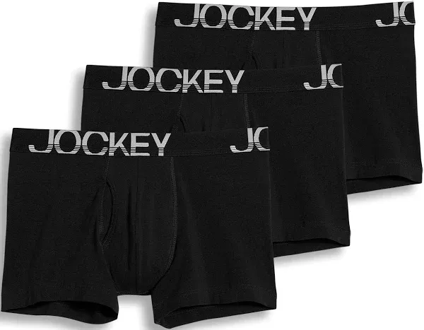 BNIP Jockey 3pk Mens Cotton Stretch Boxer Briefs, Size XL, Staynew, Staycool