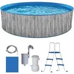 Blue Wave Capri Steel Wall Pool Package - 12-ft Round 36-in Deep