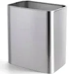 Cesun Small Bathroom Trash Can 2.1 Gallon Wastebasket, Modern Metal Garbage Can Office Waste Basket, Silver Stainless Steel Trash Bin for Bedroom, Home Office, Toilet, rv, Near Desk, Under Sink.