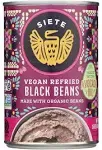 Siete Black Beans, Vegan, Refried - 16 oz