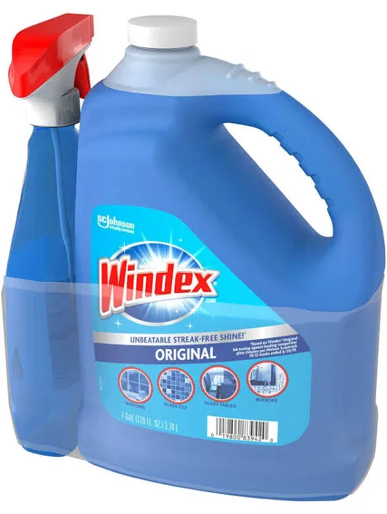 Windex Original Glass Cleaner (128 oz. Refill + 32 oz. Trigger)