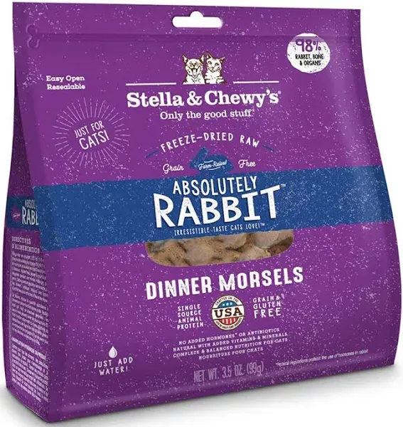 Stella & Chewy's Absolutely Rabbit Dinner Morsels Freeze-Dried Raw Cat Food