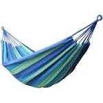 WoneNice Outdoor Double 2 Person Cotton Hammock, Blue