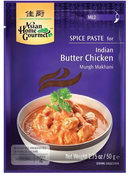 Asian Home Gourmet, Indian Spice Butter Chicken Paste, 1.75-Ounce Pouch (Pack of