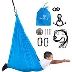 Harkla Indoor Therapy Swing for Kids & Swivel Swing Hardware Combo - Comes with Rock Climbing Rated Hardware and Soft Nylon Fabric - Calming Effect