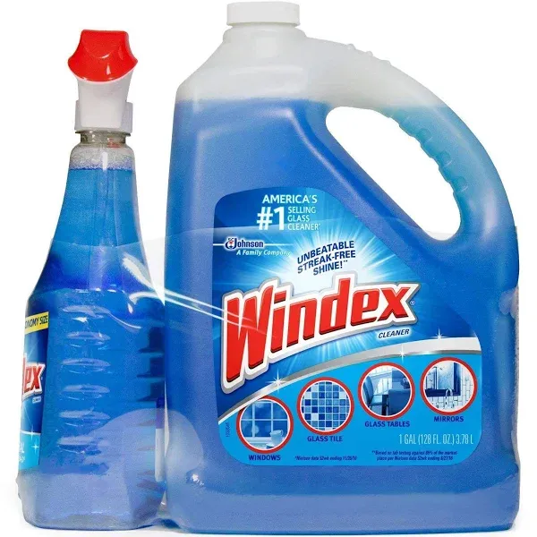 Windex Original Glass Cleaner (128 oz. Refill + 32 oz. trigger)