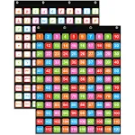 ANCOMEDO 120 Pockets Hundred Pocket Chart with 150 Pieces Double-Sided Number Cards,Number Pocket Chart for Kids Classroom Home Counting and Organizer